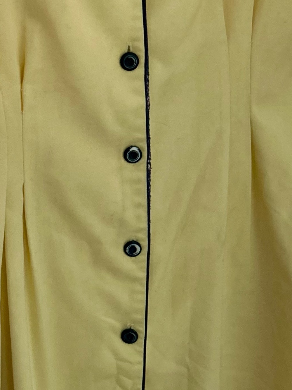 Vintage 80s 50s Inspired Yellow Fit & Flare Midi Dress Sleeveless M - Picture 4 of 4